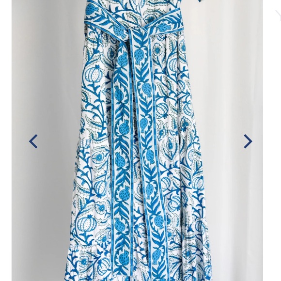 Erica Wilson Nantucket XS Pomegranate Print Maxi or Midi Long Dress - Picture 8 of 11